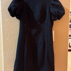 TCEC Black Mini A-line Dress with Puff Sleeves for Cocktail